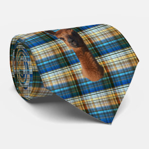 Cravate Joyeux Apacas Sur Une Impression Tartan Vérifiée,