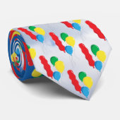 Cravate Joyeux Birthday Balloons Cluster - Sky Arrière - p (Roulé)