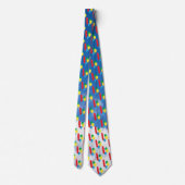 Cravate Joyeux Birthday Balloons Cluster - Sky Arrière - p (Dos)