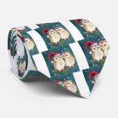 Cravate Joyeux Chouettes de Noël (Roulé)