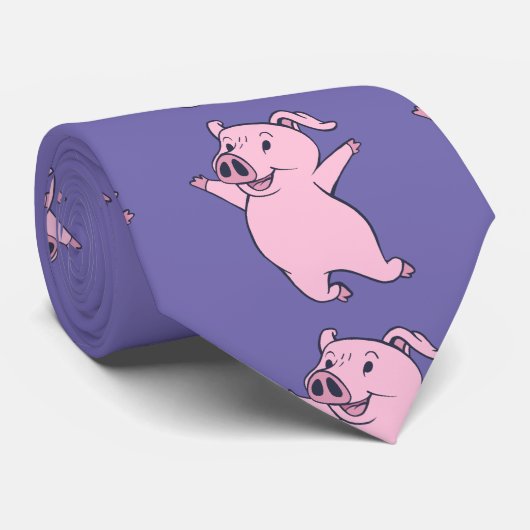 Cravate Joyeux Cochon rose Sauter Thunder_Cove (Roulé)