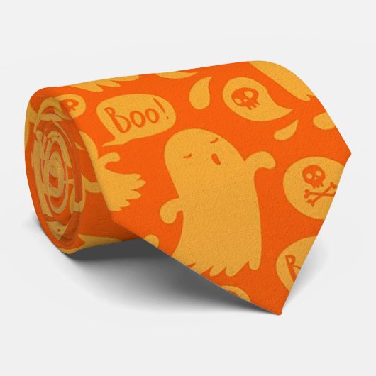 Cravate Joyeux fantôme d'Halloween (Roulé)