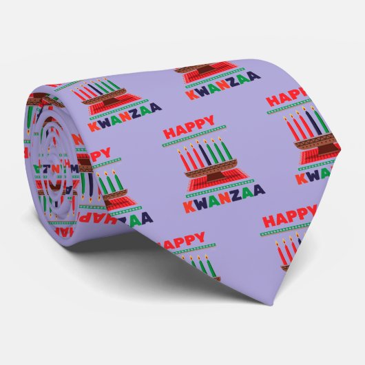 Cravate Joyeux Kwanzaa Kinara (Roulé)