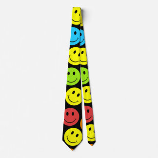 Cravate Joyeux Motif de faces colorées