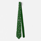Cravate Joyeux Noël blanc sur vert (Devant)