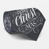 Cravate Joyeux Noël Calligraphie Religieuse Chalkboard (Roulé)