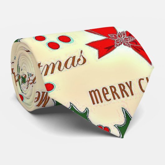 Cravate Joyeux Noël design (Roulé)