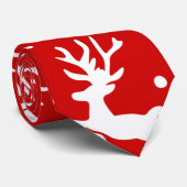 Cravate Joyeux Noël Rennes Rouges (Roulé)