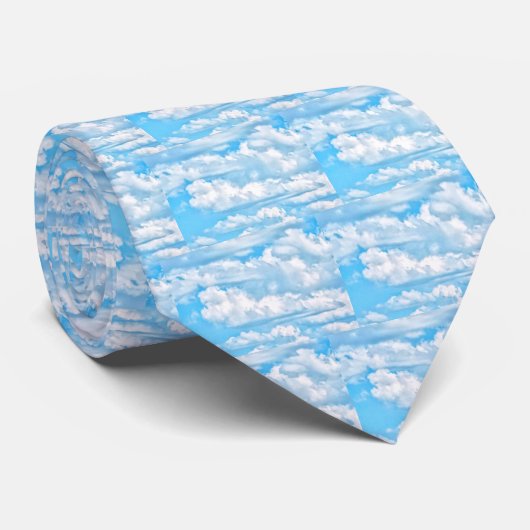 Cravate Joyeux nuages ensoleillés Lumière Ciel Arrière - p (Roulé)