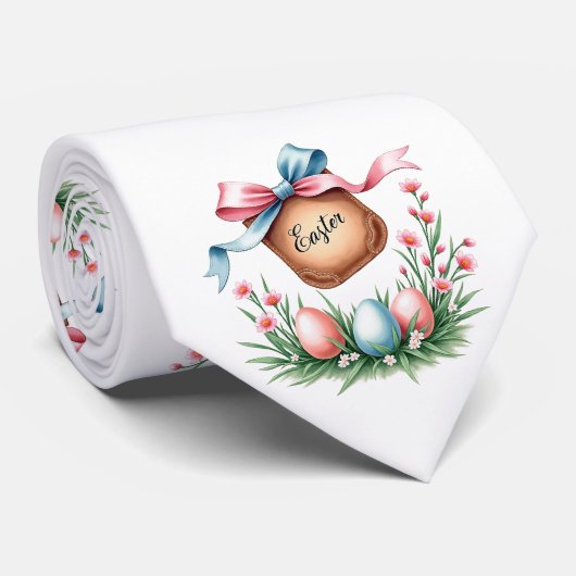 Cravate Joyeux Pâques ! (Roulé)