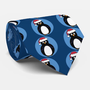 Cravate Joyeux pingouin de Noël