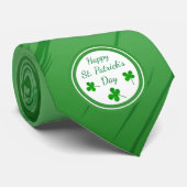 Cravate Joyeux Saint Patrick`s Day Shamrock vert irlandais (Roulé)