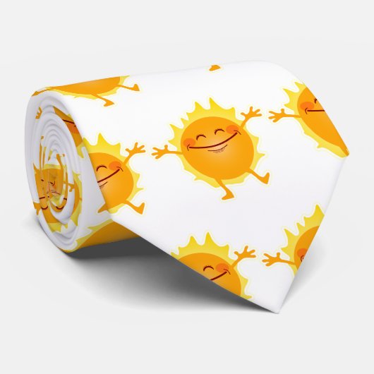 Cravate Joyeux soleil, soleil, solstice d'été (Roulé)