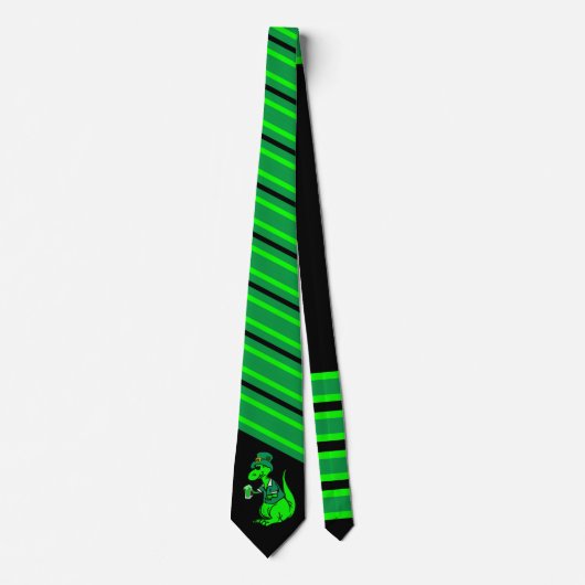 Cravate Joyeux St. PaT-Rex Saint Patrick's Day Dinosaur (Devant)