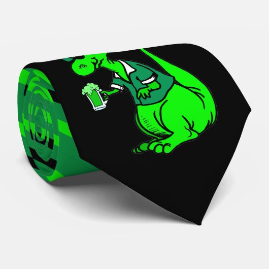 Cravate Joyeux St. PaT-Rex Saint Patrick's Day Dinosaur (Roulé)