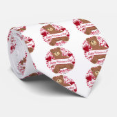 Cravate Joyeux Valentine ! Teddy bear (Roulé)
