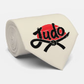 Cravate Judo - Ceinture noire - Soleil levant (Roulé)