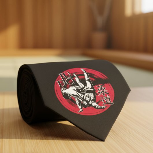 Cravate Judo Kanji and Rising Sun Throw