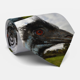 Cravate "Jumelage dans l’oeil : un regard curieux d’Emu"