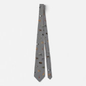 Cravate Jungle Safari Animals Pattern Dark Grey Neck Tie (Devant)