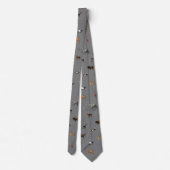 Cravate Jungle Safari Animals Pattern Dark Grey Neck Tie (Dos)