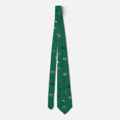 Cravate Jungle Safari Animals Pattern Kelly Green Neck Tie (Dos)