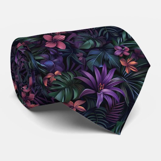 Cravate Jungle tropicale (Roulé)