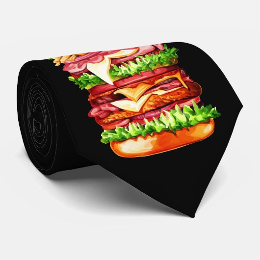 Cravate juteuse d'hamburger (Roulé)
