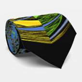 Cravate Kaleidoscope bleu et jaune Imprimer (Roulé)