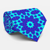 Cravate Kaleidoscope bleu prospéré (Roulé)