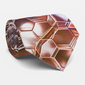 Cravate Kaléidoscope brun précoce d'hexagones se chevaucha (Roulé)