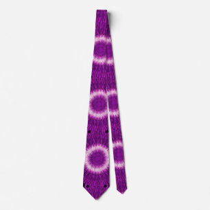 Cravate Kaleidoscope Design Art rose violet