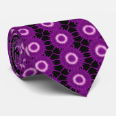 Cravate Kaleidoscope Design Art rose violet (Roulé)