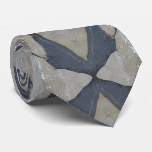 Cravate Kaleidoscope Design Motif clair et gris foncé (Roulé)