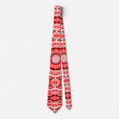 Cravate Kaleidoscope Rouge Blanc Aléatoire (Devant)