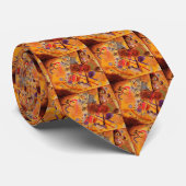 Cravate Kandinsky Brown jaune bleu rouge (Roulé)