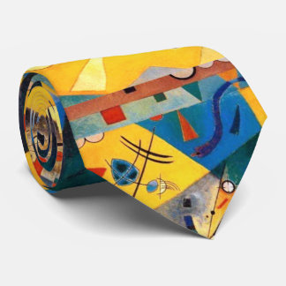 Cravate Kandinsky calme Harmonie Jaune Art Abstrait