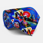Cravate Kandinsky en peinture Abstraite bleue (Roulé)