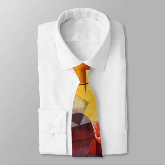 Cravate Kandinsky jaune bleu Abstrait (Attaché)