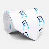 Cravate Kanji de la lune bleue (Roulé)