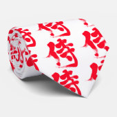 Cravate [Kanji] Samouraï rouge (Roulé)