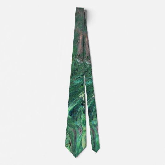 Cravate Katmandu 1 Bus Abstrait Vert Tie (Devant)