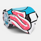 Cravate Kawaii Desserts Psychedelic Fun Illustration Bleu (Roulé)