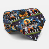 Cravate Keeshond Chiens Citrouille Halloween Funny (Roulé)