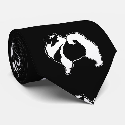 Cravate Keeshond Graphics - Cute Original Chig Art (Roulé)