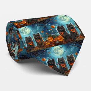 Cravate Keeshond Halloween Éffrayant