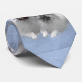 Cravate Keeshond Paire de Kees Peinture Art animal origina (Roulé)