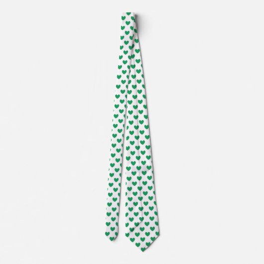 Cravate Kelly Coeurs polka vert sur blanc (Dos)