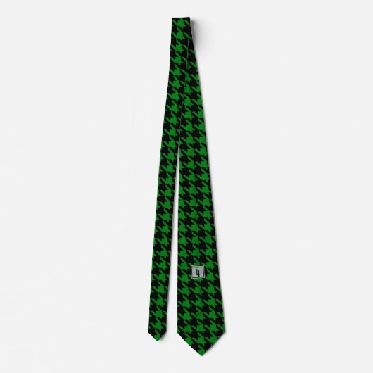 Cravate Kelly Green & Black Large Houndstooth Check (Dos)