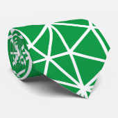 Cravate Kelly Motif géométrique triangulaire vert (Roulé)